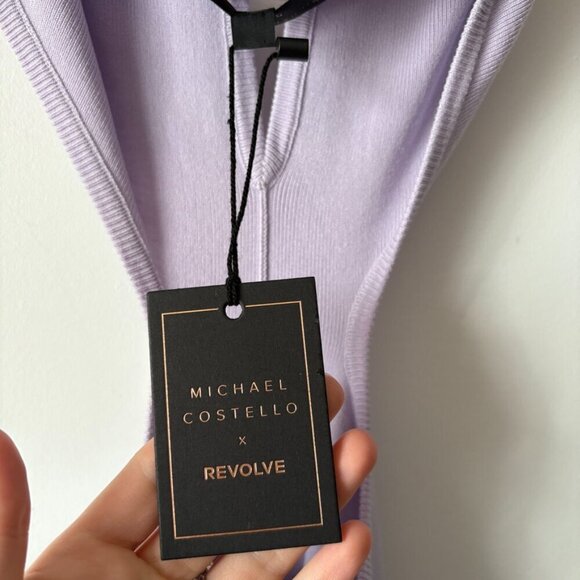 REVOLVE x Michael Costello Naomi Cut Out Knit Midi Dress Dusty Lilac NWT Sz Sm - Picture 8 of 9